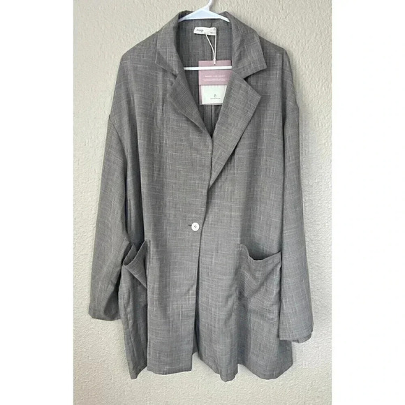 Nap Loungewear Womens Oversized One Button Blazer Size L Slouchy Loose Fit - Picture 6 of 16